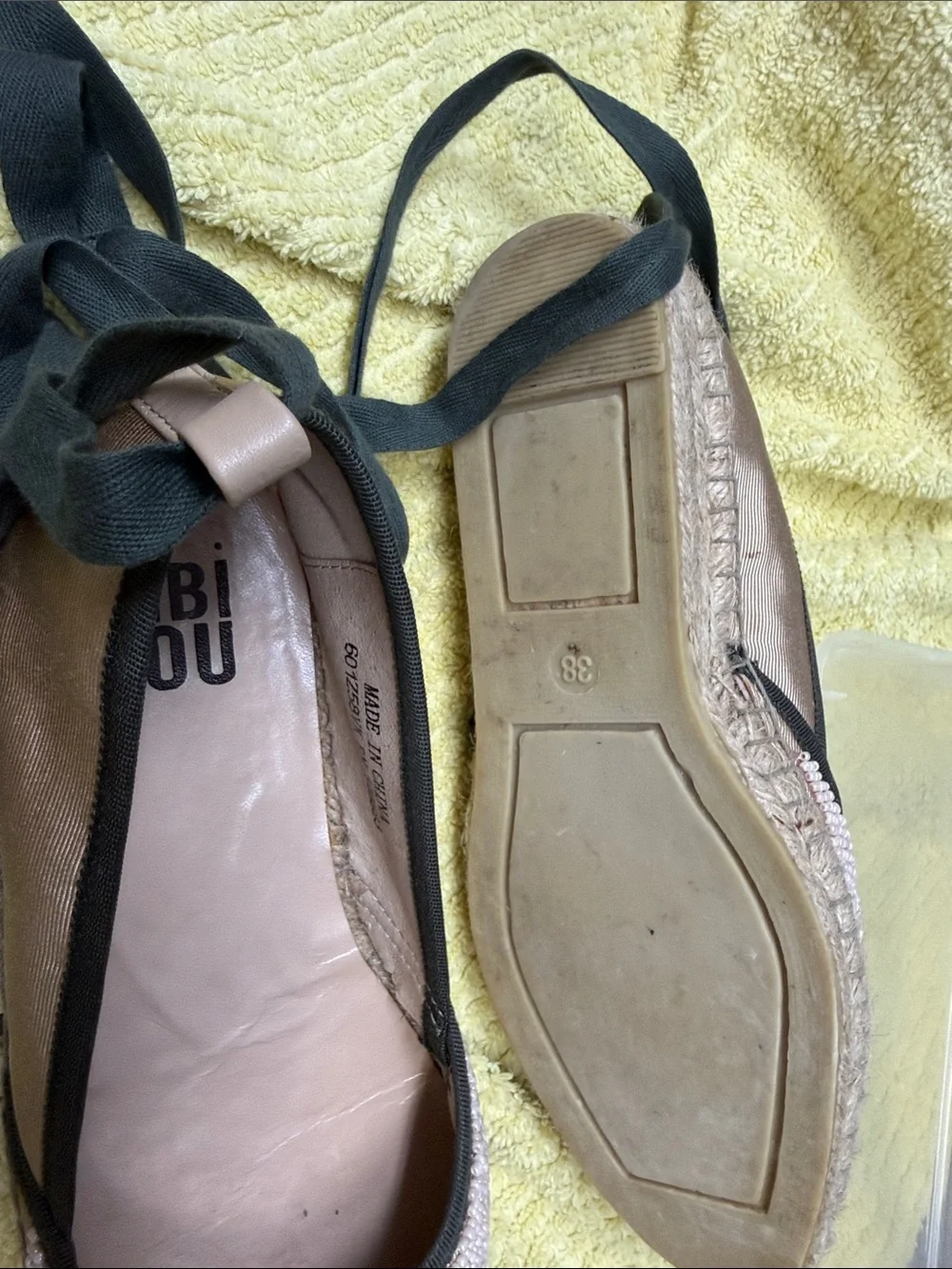 Beaded espadrilles - tie up - bought at anthropology